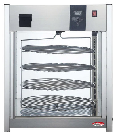 BakeMax BMPW418 Titan Series Countertop Electric 4-Tier 18 Inch Rotating Pizza Warmer