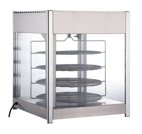 BakeMax BMPW418 Titan Series Countertop Electric 4-Tier 18 Inch Rotating Pizza Warmer