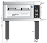 BakeMax BMSD001 Single Deck One Pan Wide Floor Model Electric Artisan Stone Deck Oven