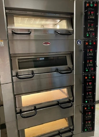 BakeMax BMSD002 Two Deck One Pan Wide Floor Model Electric Artisan Stone Deck Oven