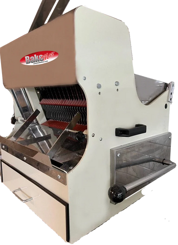 BakeMax BMSS001 Countertop Electric Artisan Safety Hard Crusted Bread Slicer with 5/8" Slice Thickness