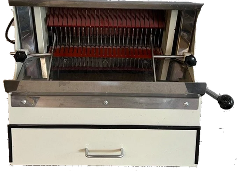 BakeMax BMSS001 Countertop Electric Artisan Safety Hard Crusted Bread Slicer with 5/8" Slice Thickness