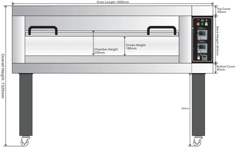 BakeMax BMTD001 Single Deck Three Pan Wide Floor Model Electric Artisan Stone Deck Oven
