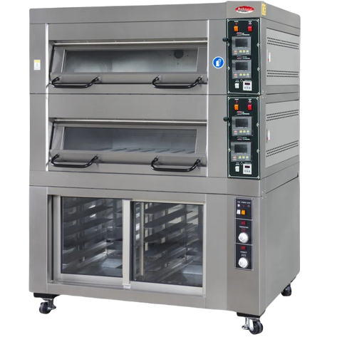 BakeMax BMTD001 Single Deck Three Pan Wide Floor Model Electric Artisan Stone Deck Oven