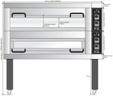 BakeMax BMTD002 Two Deck Three Pan Wide Floor Model Electric Artisan Stone Deck Oven