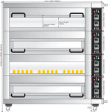BakeMax BMTD004 Four Deck Three Pan Wide Floor Model Electric Artisan Stone Deck Oven