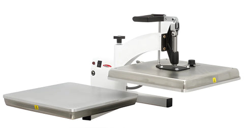 BakeMax BMTXM15 Countertop White Powder Coated Swing Away 15" x 15" Manual Dual Heat Tortilla Press