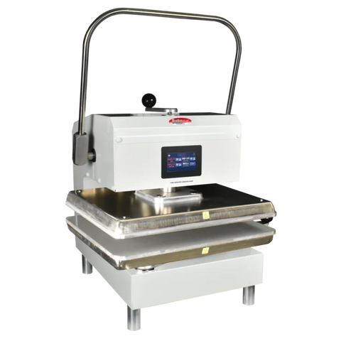 BakeMax BMTXMW Countertop White Powder Coat 16" x 20" Manual Dual Heat Tortilla Press