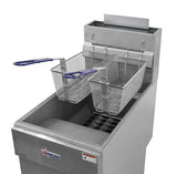 Omcan 43422 - 35-40 lb. Propane Gas Floor Fryer – 90,000 BTU