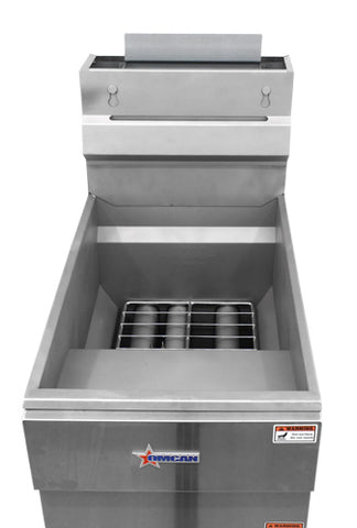 Omcan 43422 - 35-40 lb. Propane Gas Floor Fryer – 90,000 BTU