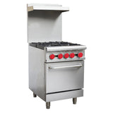 Omcan 46124 - 24″ Commercial Gas Range 4 Burners and Standard Oven 151,000 BTU – Liquid Propane