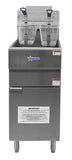 Omcan 43422 - 35-40 lb. Propane Gas Floor Fryer – 90,000 BTU