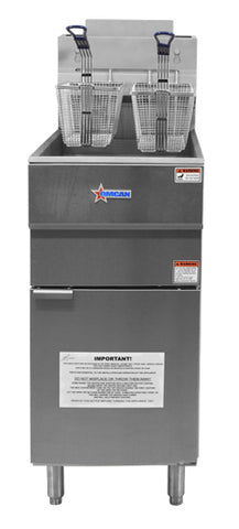 Omcan 43422 - 35-40 lb. Propane Gas Floor Fryer – 90,000 BTU
