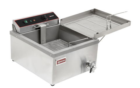 Omcan 44522 - 25 lbs. (3 Gal) Oil Capacity Countertop Electric Fryer – 120V, 1Ph, 1700W