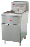 Omcan 48307 - 75 - 80 lb Single Tank Tube-Fired Natural Gas Floor Fryer – 150,000 BTU