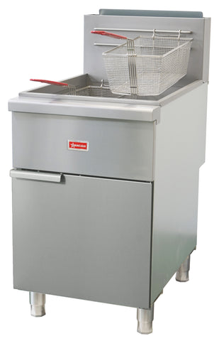 Omcan 48307 - 75 - 80 lb Single Tank Tube-Fired Natural Gas Floor Fryer – 150,000 BTU