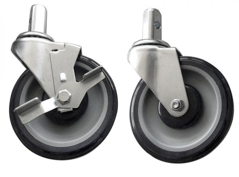Omcan 28637 - Wheels with Brakes for Pan and Lug Racks