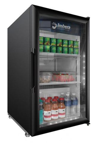 Omcan 41214 - Imbera 21″ One (1) Glass Door Countertop Refrigerator, 5 cu.ft. (142 Liter), Black