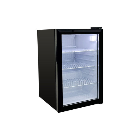 Omcan 48276 - 19″ One (1) Glass Door Countertop Display Refrigerator, 2.5 cu.ft. (68 L), Black