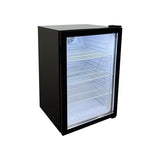 Omcan 48277 - 22″ One (1) Glass Door Countertop Display Refrigerator, 4.5 cu.ft. (130 L), Black