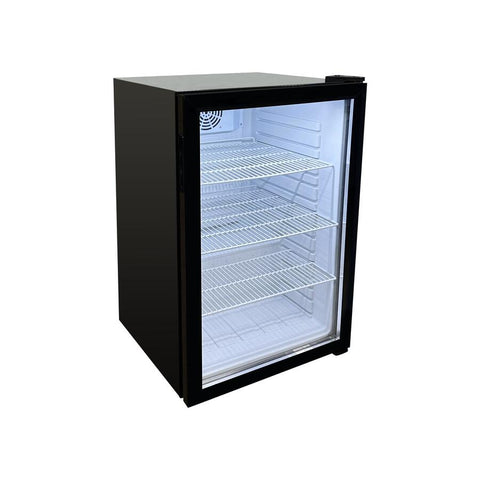 Omcan 48277 - 22″ One (1) Glass Door Countertop Display Refrigerator, 4.5 cu.ft. (130 L), Black