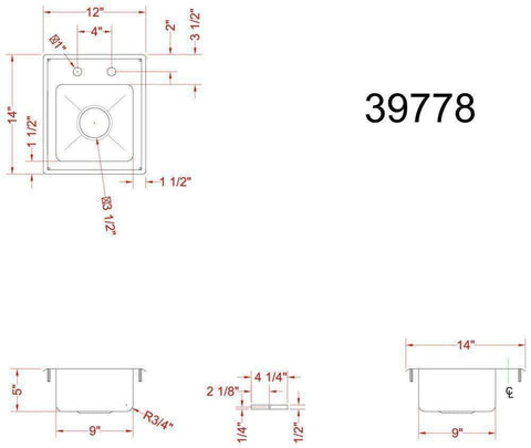 Omcan Commercial Drop In Sink