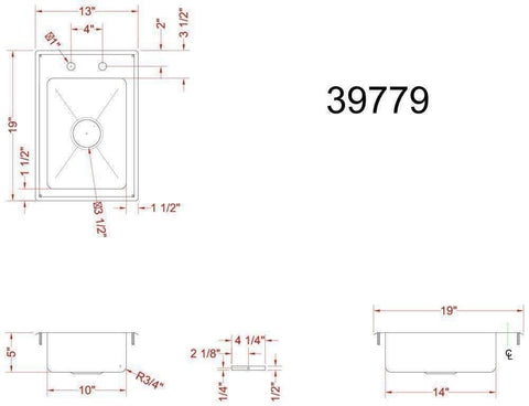 Omcan Commercial Drop In Sink
