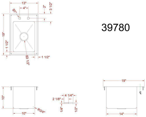 Omcan Commercial Drop In Sink