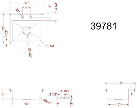 Omcan Commercial Drop In Sink