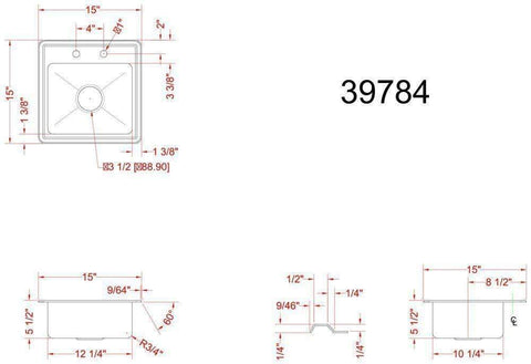 Omcan Commercial Drop In Sink