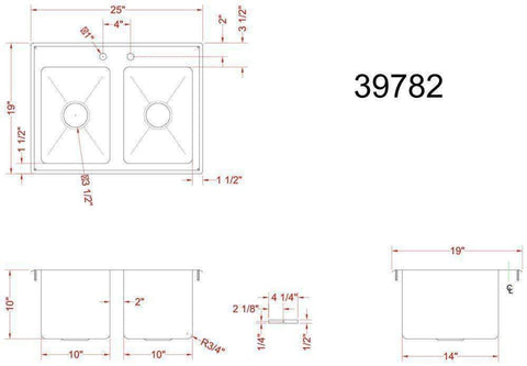 Omcan Commercial Drop In Sink
