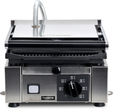Omcan 11375 - Trento 10″ x 9″ Single Panini Grill with Top and Bottom Grooved Grill Surface