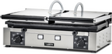Omcan 11378 - Trento 10″ x 19″ Double Panini Grill with Grooved Top and Bottom Grill Surface