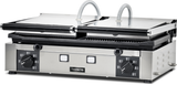 Omcan 11380 - Trento 10″ x 19″ Double Panini Grill with Ribbed Top and 1/2 Grooved and Smooth Bottom Grill Surface