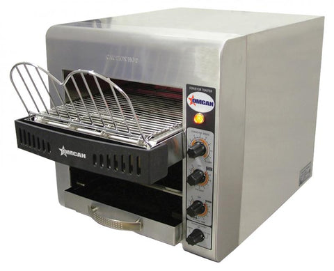 Omcan 11385 - Stainless Steel Countertop Conveyor Toaster with 10″ Belt – 1800 W, 120 V