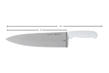 Omcan 12142 - 10" Medium Cook Knife with White Polypropylene Handle