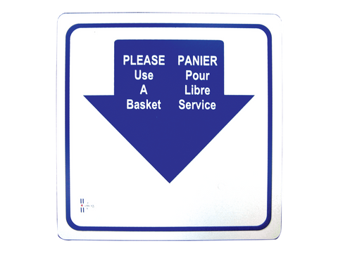 Omcan 13042 - English/French Shopping Basket Sign