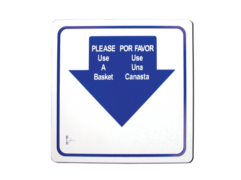 Omcan 13043 - English/Spanish Shopping Basket Sign