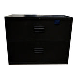 Omcan 13075 - Charcoal Black Legal Lateral File Cabinet with Two Drawers
