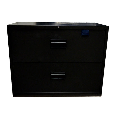 Omcan 13075 - Charcoal Black Legal Lateral File Cabinet with Two Drawers