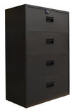 Omcan 13076 - Charcoal Black Legal Lateral File Cabinet with Four Drawers