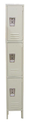 Omcan 13128 - 3 Tier, 1 Bank Steel Locker – Beige