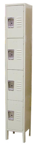 Omcan 13130 - 4 Tier, 1 Bank Steel Locker – Beige