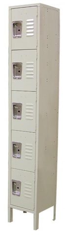 Omcan 13132 - 5 Tier, 1 Bank Steel Locker – Beige