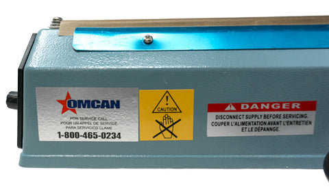 Omcan 14446 - Portable Impulse Sealer with 8″ seal bar and 2 mm seal width