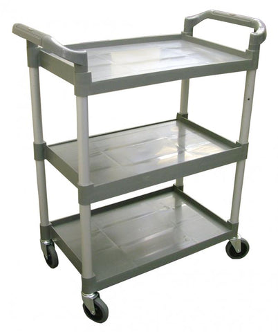Omcan 18306 - Gray Plastic Bussing Cart with 16″ x 24.75″ tray size
