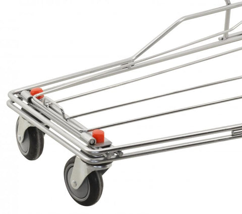 Omcan 18308 - Shopping Cart with Zinc/Chrome Finish and Red Plastic Handles