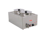 Omcan 19077 - Full-Size Countertop Food Warmer with Two 8 L / 8.45 qt Container Insets and Lids – 1200 W, 120 V