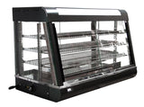 Omcan 21570 - 36" Countertop Display Warmer, 3 Shelves, Sliding Doors, Self/Full-Service,  1500 W