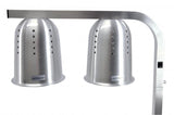 Omcan 21637 - 2-Bulb Commercial Portable Heat Lamp, Silver –  2 x 250W, 110V/60Hz/1Ph